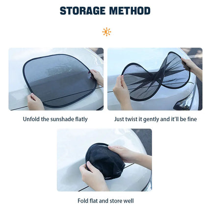2pcs Car Window Sunshade – SEAMETAL UV Shield Curtains for Front & Rear Windows