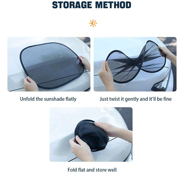 2pcs Car Window Sunshade – SEAMETAL UV Shield Curtains for Front & Rear Windows