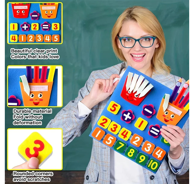 Felt Learning Board Children Toys Educational DIY Toy Addition Subtraction Finger Arithmetic Teaching Enlightenment Board