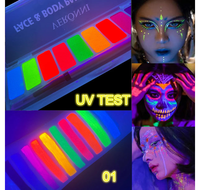 10 Colors Glow Fluorescent Neon Oil Face Body Art Paint UV Glow Oil Painting Halloween Party Fancy Dress Beauty Makeup Cosmetics