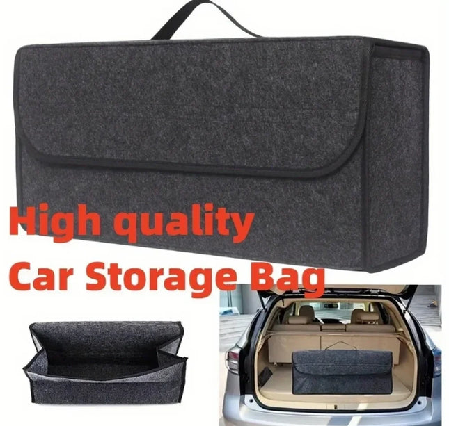 Car Trunk Storage Organizer – Gray Anti-Slip Felt Box for Tools & Boot Compartment