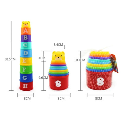 Stacking Cup Game – Educational Speed Puzzle with Numbers, Letters & Shapes for Kids
