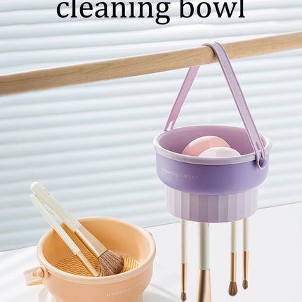 Makeup Brush Cleaning Bowl Beauty Egg Cleaning Tool Storage Set Brush Powder Puff Dry Cleaning Silicone Drying Shelf