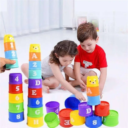 Stacking Cup Game – Educational Speed Puzzle with Numbers, Letters & Shapes for Kids