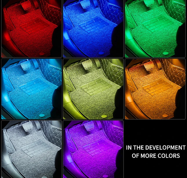 LED Car Ambient Light Kit – RGB Interior Strip with Music, Remote & App Control