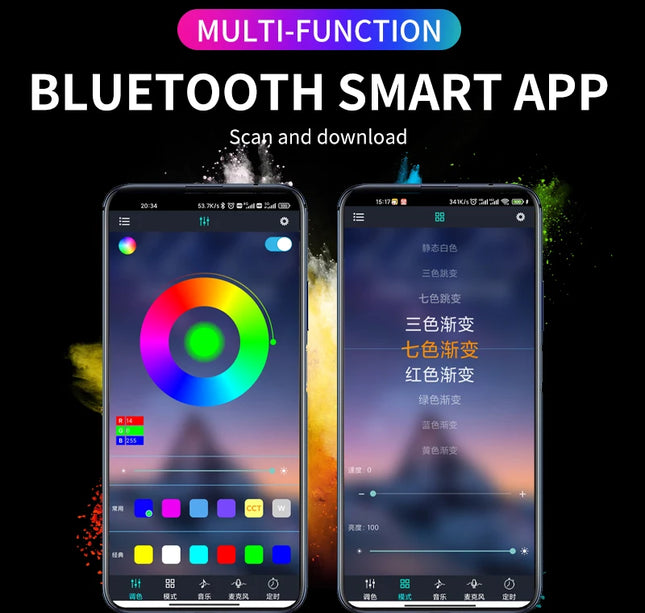 LED Car Ambient Light Kit – RGB Interior Strip with Music, Remote & App Control