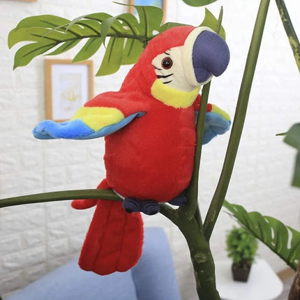 Talking Macaw Parrot Plush Toy – Electronic Repeating Stuffed Animal Bird for Kids & Pet Fun