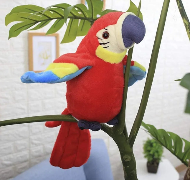 Talking Macaw Parrot Plush Toy – Electronic Repeating Stuffed Animal Bird for Kids & Pet Fun