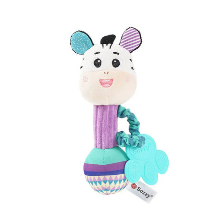Baby Rattle Plush Toy – Soft Stuffed Animal Shaker with Crinkle & Squeaky Sensory Grip for Toddler Travel & Gifts