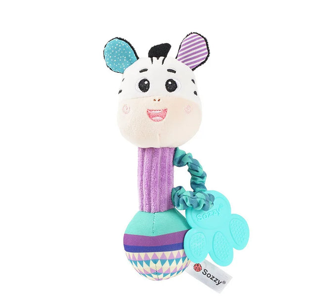 Baby Rattle Plush Toy – Soft Stuffed Animal Shaker with Crinkle & Squeaky Sensory Grip for Toddler Travel & Gifts