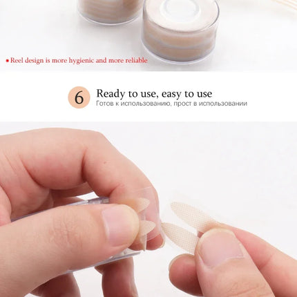 600pcs Double Fold Eyelid Tape – Invisible Self-Adhesive Lace Stickers for Eyelid Lift & Under Eye Beauty Tool