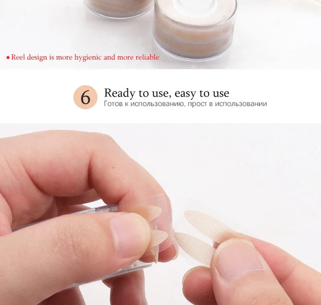 600pcs Double Fold Eyelid Tape – Invisible Self-Adhesive Lace Stickers for Eyelid Lift & Under Eye Beauty Tool