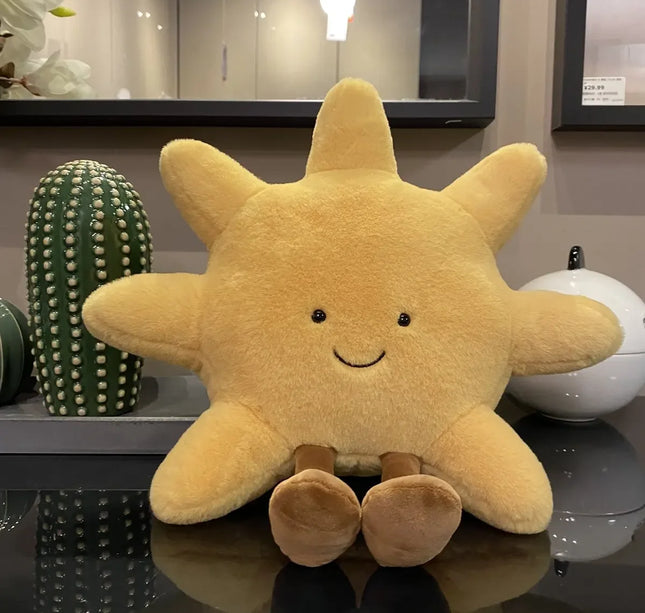 Smile Face Moon & Sun Plush Cushion – High Quality Stuffed Weather Pillow for Kids Bedroom & Sofa Decor