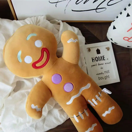 Gingerbread Man Plush Toy – Soft Stuffed Cookie Doll for Room Decoration & Birthday Gifts