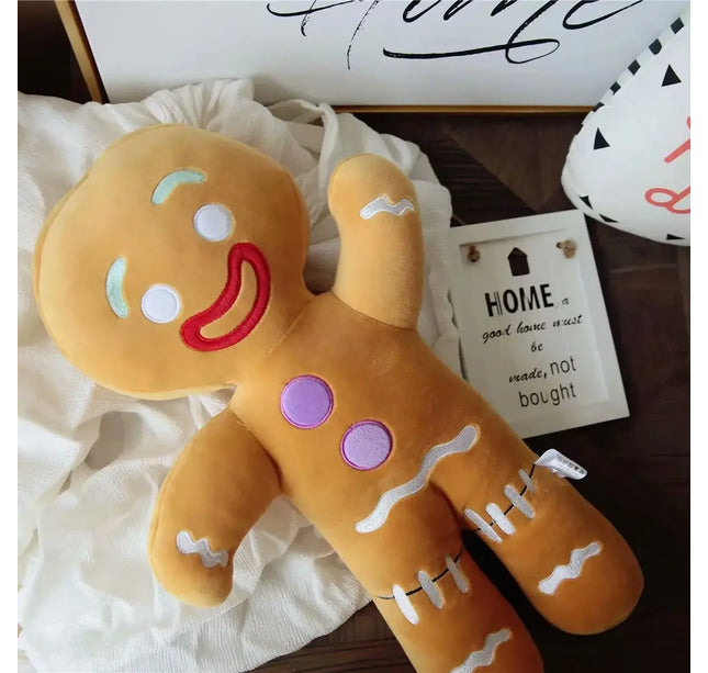 Gingerbread Man Plush Toy – Soft Stuffed Cookie Doll for Room Decoration & Birthday Gifts