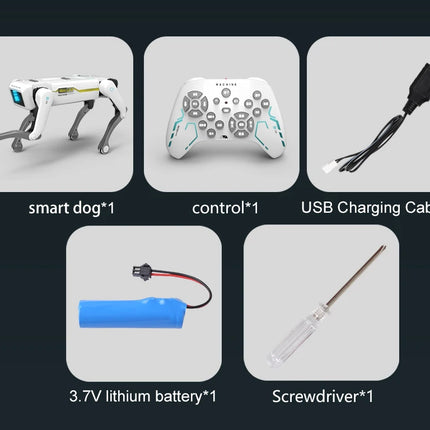 Teeggi RC Intelligent Robot Dog – Multifunctional Bionic Smart Mechanical Pet with Turret Educational Toy Gift