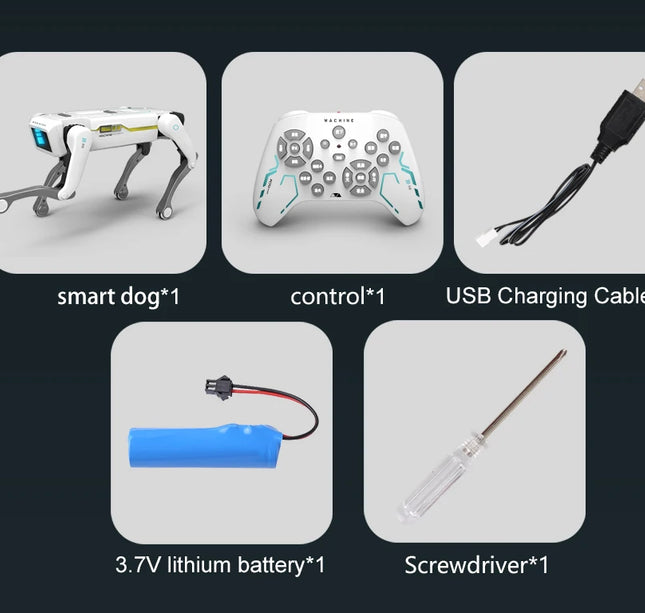 Teeggi RC Intelligent Robot Dog – Multifunctional Bionic Smart Mechanical Pet with Turret Educational Toy Gift
