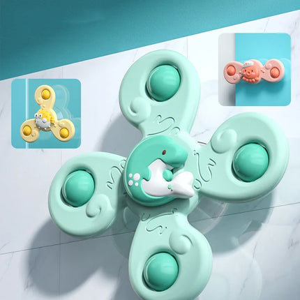 Suction Cup Bath Toys – 3pcs Spinning Rattles for Baby Fun & Education