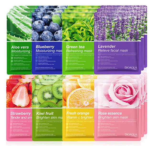 8pcs Natural Plant Face Mask Beauty Skincare Facial Masks Moisturizing Firming Hydrating Facial Mask Face Care Korean Cosmetics