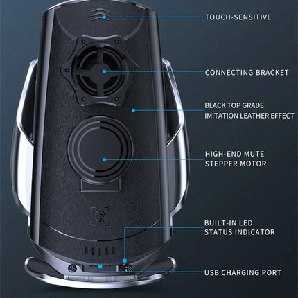 15W Car Magnetic Wireless Charger Automatic Car Mount Phone Holder For iPhone 16 15 For SamsungInfrared Induction Fast Charging