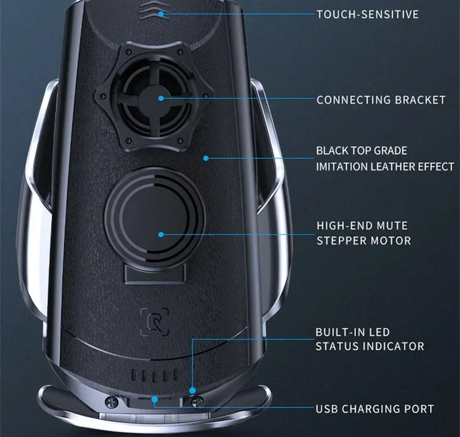 15W Car Magnetic Wireless Charger Automatic Car Mount Phone Holder For iPhone 16 15 For SamsungInfrared Induction Fast Charging