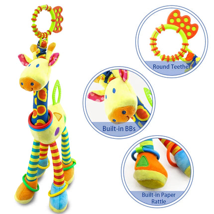 Soft Giraffe Hand Bell Rattle – Plush Hanging Sensory Toy for Baby Walkers, Beds & Early Education