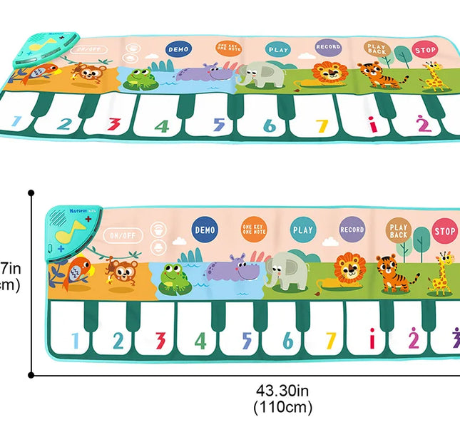 Coolplay Musical Piano Mat – Floor Keyboard with 8 Animal Sounds for Toddlers & Baby Educational Play