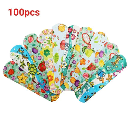Kids Adhesive Bandages – 100pcs Cute Cartoon Waterproof Medical Strips for Children