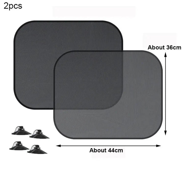2pcs Car Window Sunshade – SEAMETAL UV Shield Curtains for Front & Rear Windows