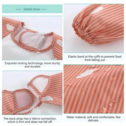 1pc Waterproof Baby Smock – Long Sleeve Bib Apron for Eating & Art