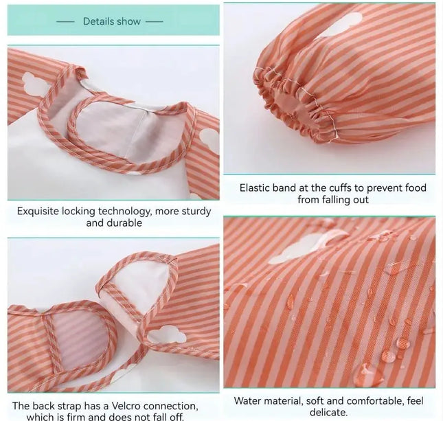 1pc Waterproof Baby Smock – Long Sleeve Bib Apron for Eating & Art