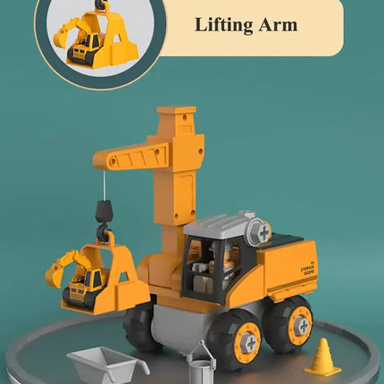 Kids Engineering Vehicle & Electric Drill Set – Educational Assembly Tool Toy with Nuts for Boys Building & Gift