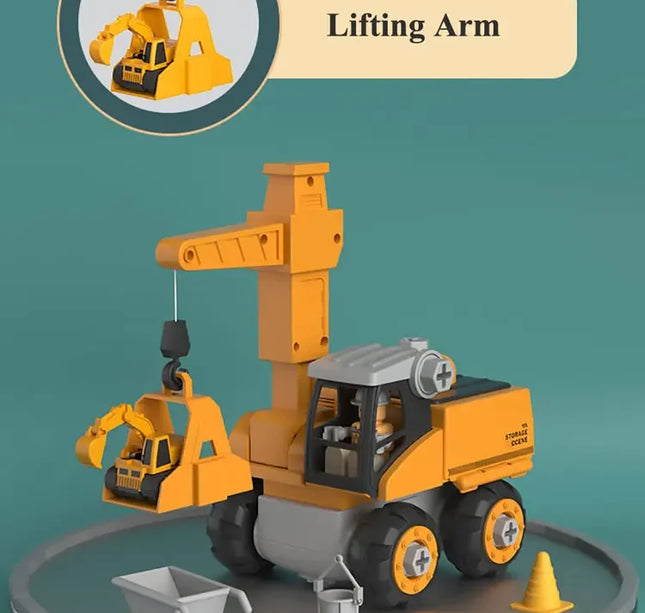 Kids Engineering Vehicle & Electric Drill Set – Educational Assembly Tool Toy with Nuts for Boys Building & Gift