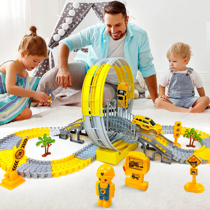 Electric Track Car Toy Set – Engineering Train Toys for Kids Educational Fun & Birthday Gifts
