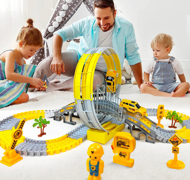 Electric Track Car Toy Set – Engineering Train Toys for Kids Educational Fun & Birthday Gifts