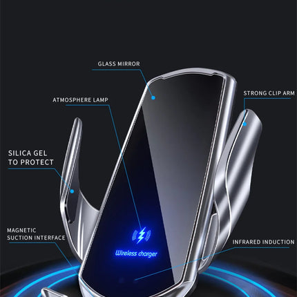 Car Wireless Charger Magnetic Auto Car Mount Phone Holder For iPhone Samsung Xiaomi Infrared Induction 15W Fast Charging Station