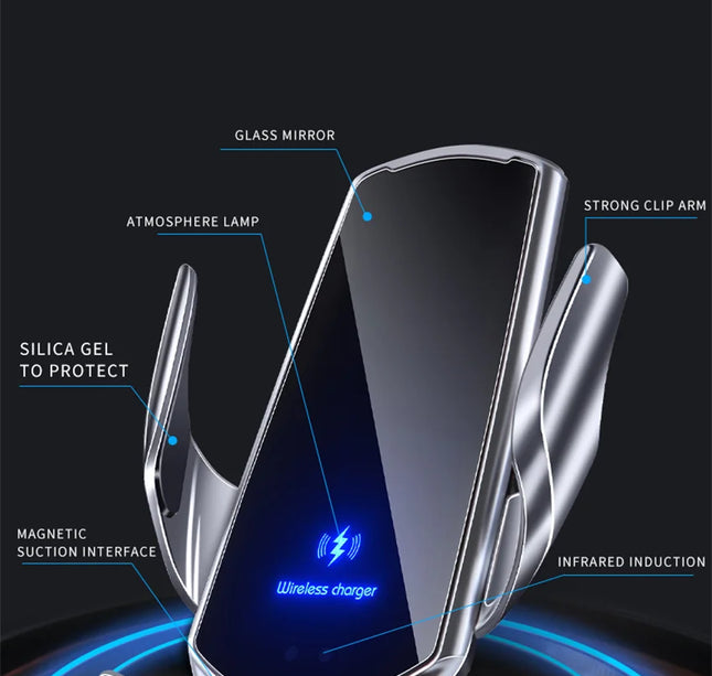 Car Wireless Charger Magnetic Auto Car Mount Phone Holder For iPhone Samsung Xiaomi Infrared Induction 15W Fast Charging Station
