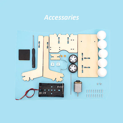 DIY Wooden Puzzle Pitching Machine STEM Toys Technologia Science Experimental Tool Kit Learning Education Games for Kids