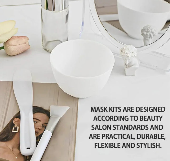 Face Mask Mixing Bowl Set Facial Skin Care Tools Kit Silicone Mask Brush Facial Applicator Spatula Measure Spoon Beauty Supplies