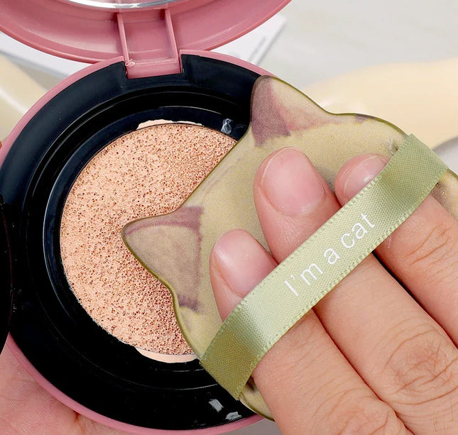 10PCS Cute Cat Makeup Puff Foundation Cosmetic Puff Smooth Powder Concealer Beauty Dry and Wet Dual-use Powder Puff Makeup Tool