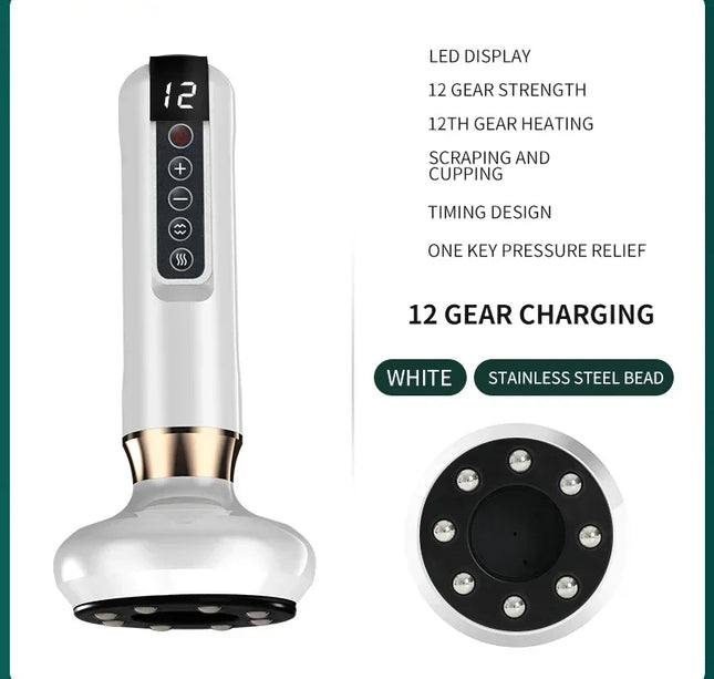 Tricolor Electric Massager GuaSha Anti Cellulite Vacuum Suction Cup Beauty Health Scraping Infrared Heat Slimming Massage Thera