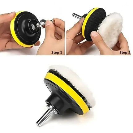 Polishing Sponge Plate Set Imitation Plush Waxing Angle Grinding Cleaning Sponge Wheel Car Beauty Set Electric Drill Polishing