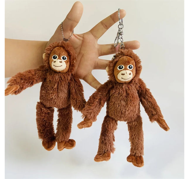 Soft 20cm Gorilla Pendant Monkey Orangutans Plush Doll Pendant Animal Stuffed Key Ring Boy