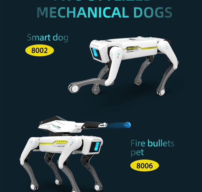Teeggi RC Intelligent Robot Dog – Multifunctional Bionic Smart Mechanical Pet with Turret Educational Toy Gift