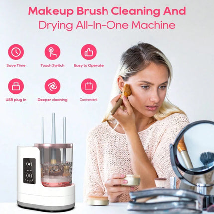 2025 New Electric Makeup Brush Cleaner Washing And Drying Set Automatic Brush Cleaning And Drying Beauty Tool Cleaning Machine.