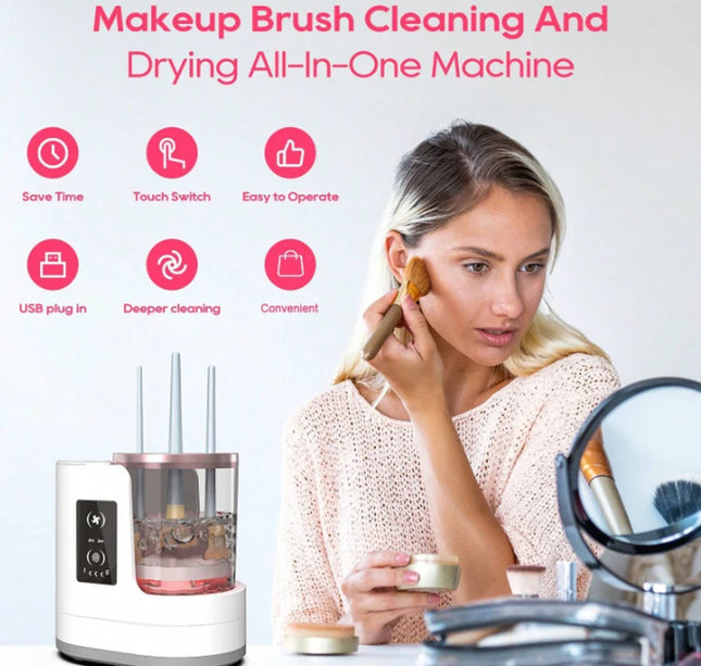 2025 New Electric Makeup Brush Cleaner Washing And Drying Set Automatic Brush Cleaning And Drying Beauty Tool Cleaning Machine.