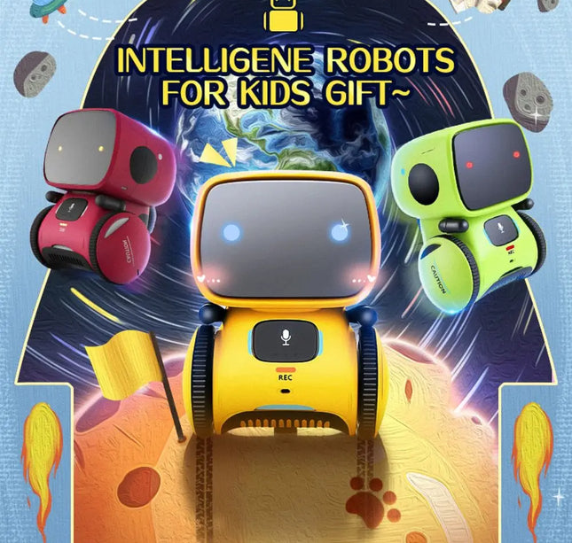Intelligent RC Robot Toy – Interactive Voice & Touch Control with Russian, English & Spanish Versions for Educational Play