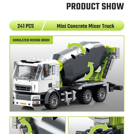 SEMBO Engineering Vehicle Building Kit – MOC Excavator & Mixer Truck Bricks Set for Boys DIY Educational Gifts