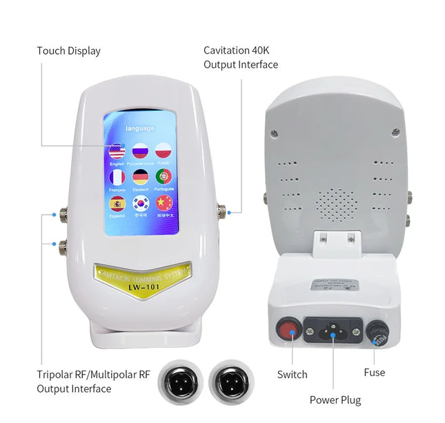 40K 3-in-1 Ultrasonic Body Shaping Instrument Beauty Massage Negative Pressure Slimming Facial Care Beauty Salon Dedicated