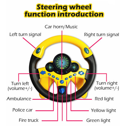 Infant Electric Steering Wheel Toy – Simulation Light & Sound Educational Vocal Toy for Stroller Play